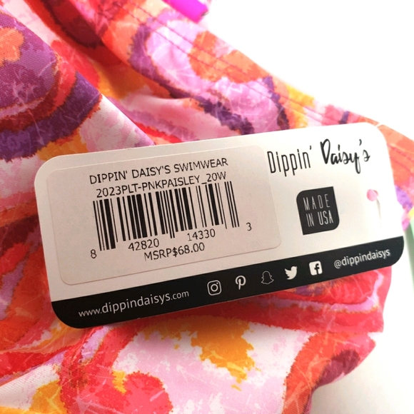Pink Bathing Suit Tankini Size 20 Dippin Daisy's - Picture 6 of 13
